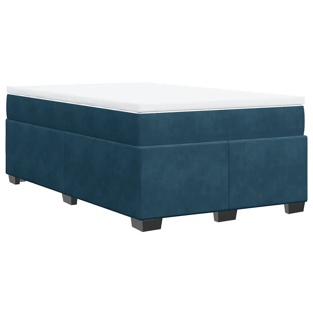 Giroletto a Molle con Materasso Blu Scuro 120x190 cm in Velluto