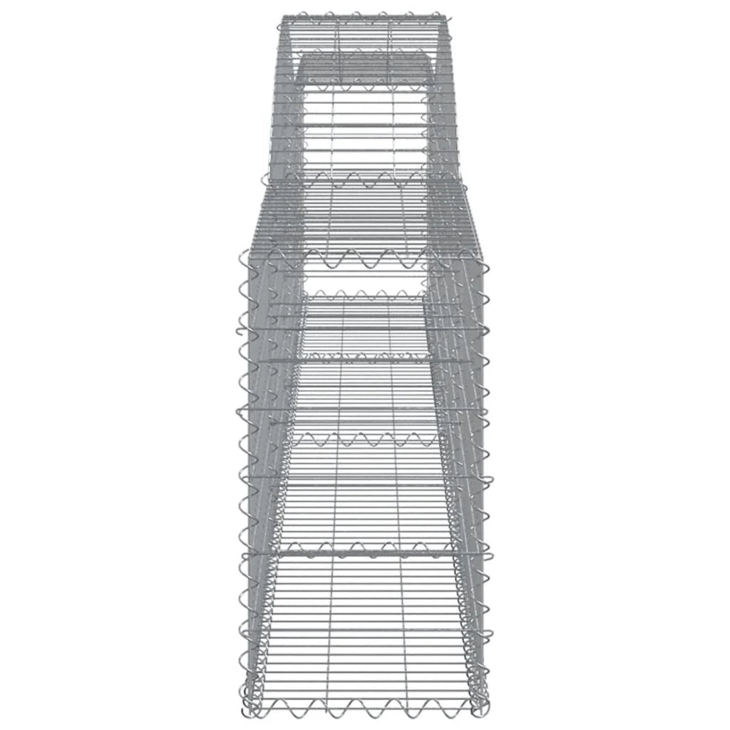 Set di 8 gabbioni ad arco per recinzione gabbia o muro di contenimento 400 x 30 x 60/80 cm ferro zincato argento 02_0041216