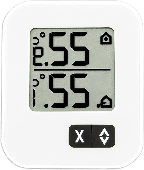 Termometro digitale per interni ed esterni 30.1043.02 - Temperatura esterna via cavo - Valori massimi e minimi - Adatto anche per il monitoraggio del frigorifero/aquario - Bianco (L) 57 x (B) 13 x (H) 69 mm