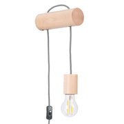 Applique loft legno naturale con interruttore E27 Nebula