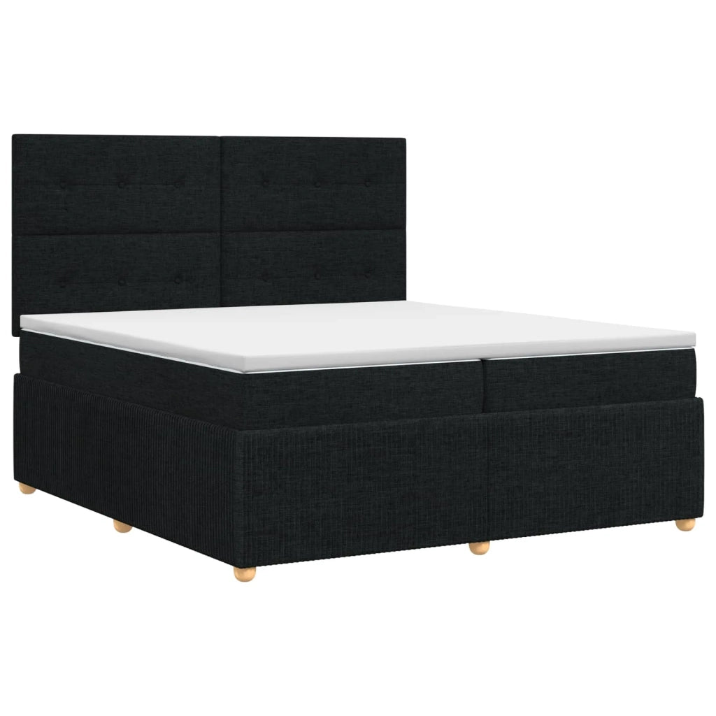 Letto box spring con materasso Nero 200 x 200 cm Tessuto 3454475