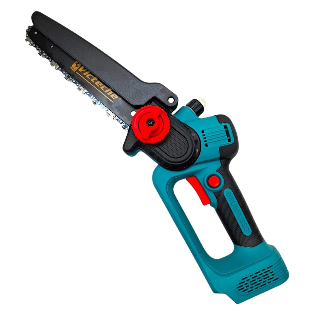 Motosega a Batteria 8" Brushless 21V con 2 Batterie, Olio e Valigetta