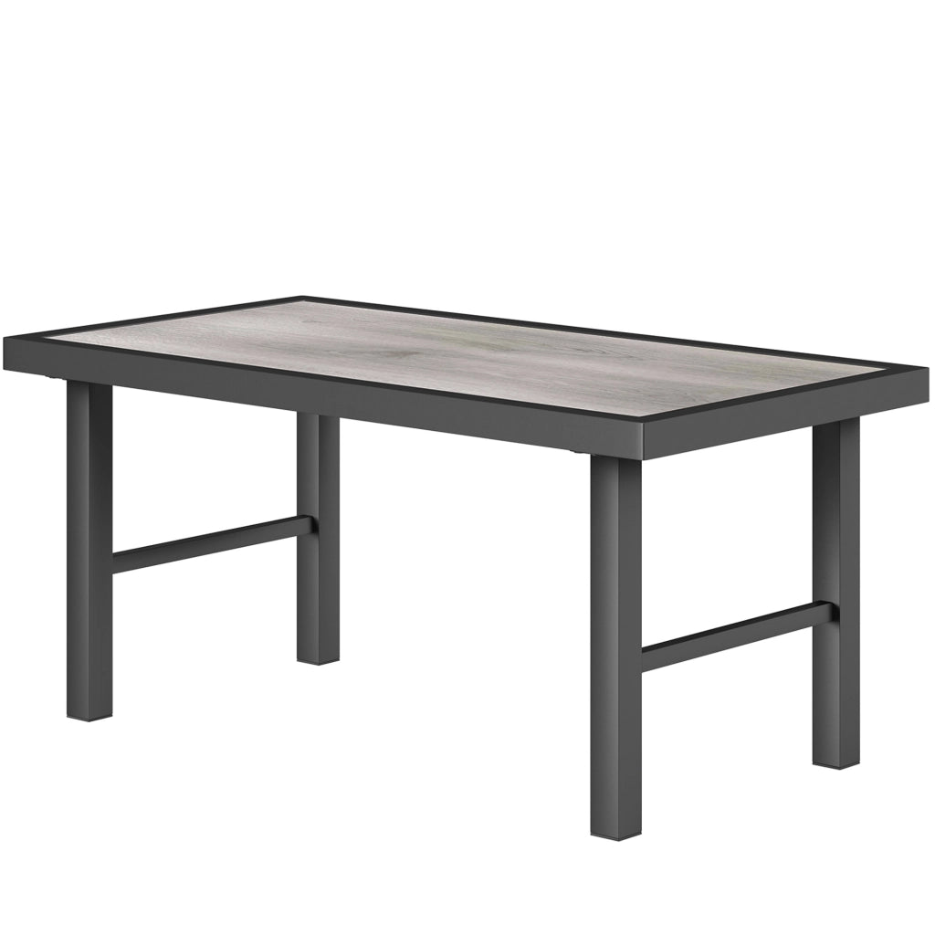 Tavolino da giardino rettangolare ¨C zephmum ¨C nero, metallo, 100x52x46 cm