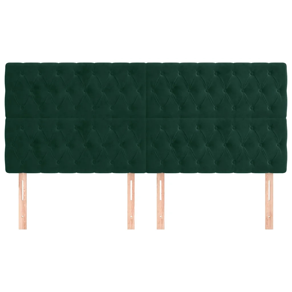 Testiera-Testata-Testiera Decorativa Verde Scuro 200x7x118/128 cm Velluto