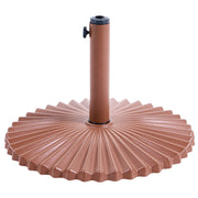 Base per ombrellone in acciaio scanalato verniciato a polvere resistente alle macchie e all'acqua con palo regolabile marrone