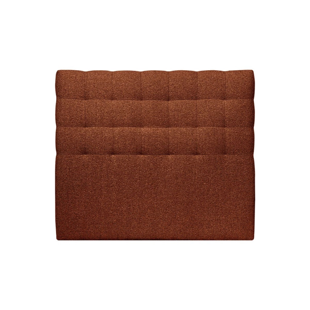 Testiera in tessuto bouclé terracotta imbottita L200 cm