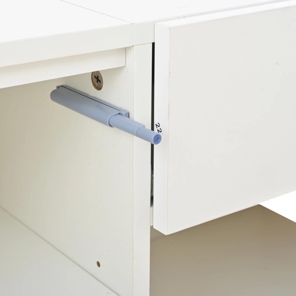 Mobile TV Lowboard ¨C MINIMAL ¨C Bianco Lucido, 1 Cassetto, 7 Ripiani, 180x38x50 cm
