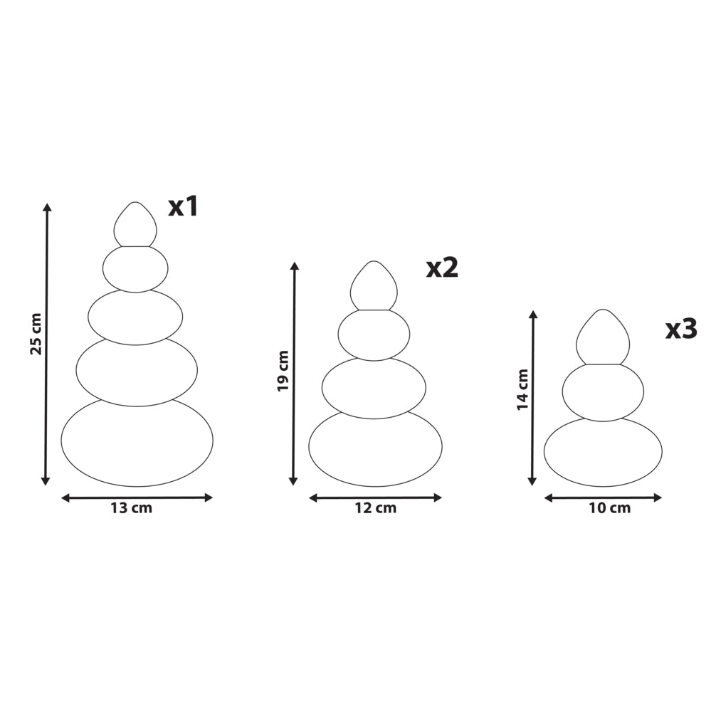 Set di 6 alberi di Natale Figurine Multicolore Carta a nido d'ape Effetto 3D Stile Origami Motivo festivo