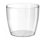 Tera vaso trasparente rotondo Madeira in resina per interno ed esterno qualità superiore