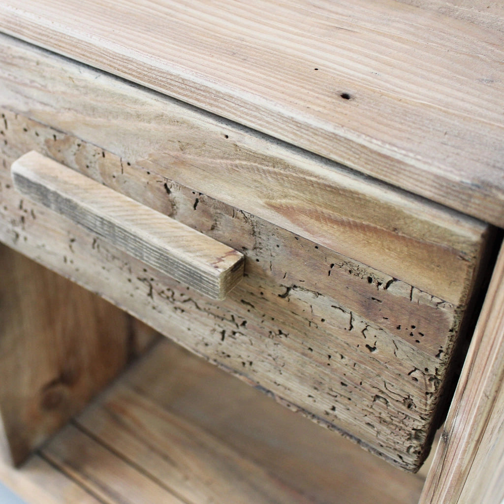 CREDENZA ADAM IN LEGNO DI PINO RICICLATO CON 4 CASSETTI 120 X 40 X H90 CM