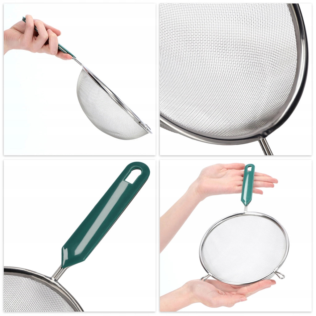 Colino da cucina KADAX con manico in acciaio per setacciare la farina, denso, 18 cm