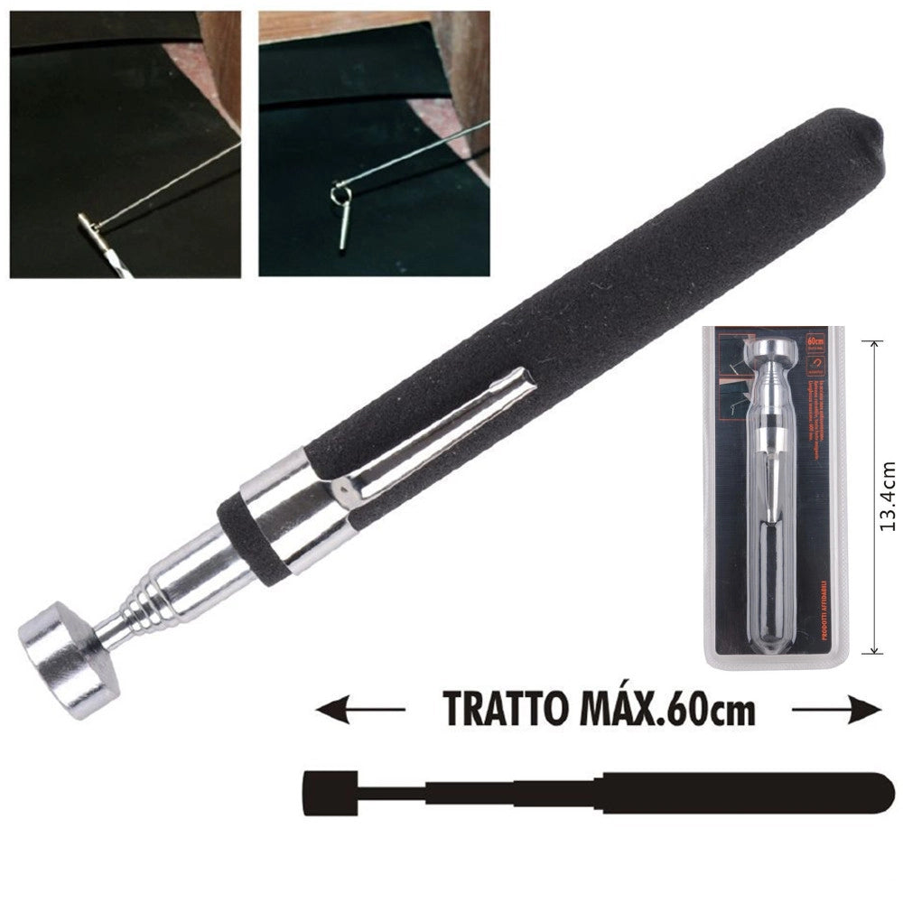 Trade Shop - Penna Asta Telescopica Allungabile Con Calamita Magnetica Strumento Precisione -
