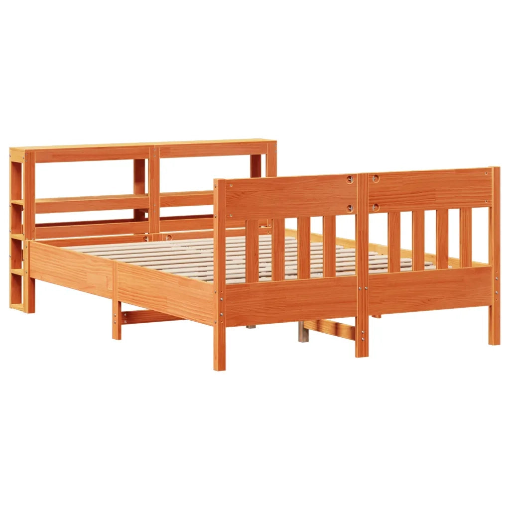 Letto senza Materasso Marrone Cera 160x200 cm in Legno di Pino