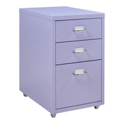 Mobiletto per ufficio mobile contenitore su ruote acciaio 48 x 28 x 41 cm viola chiaro 03_0009124
