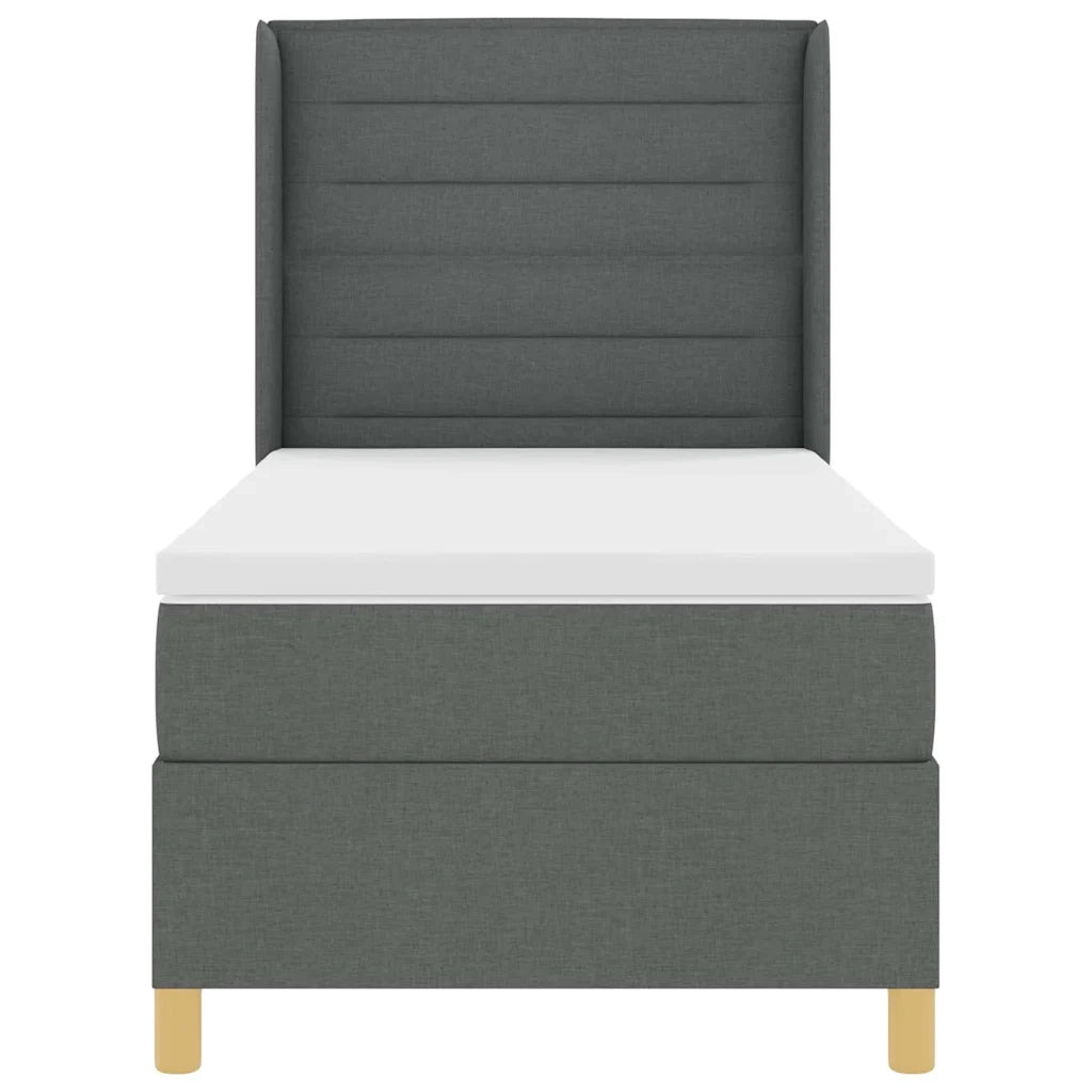 Letto a molle con materasso Grigio scuro 90 x 200 cm Tessuto 3341750