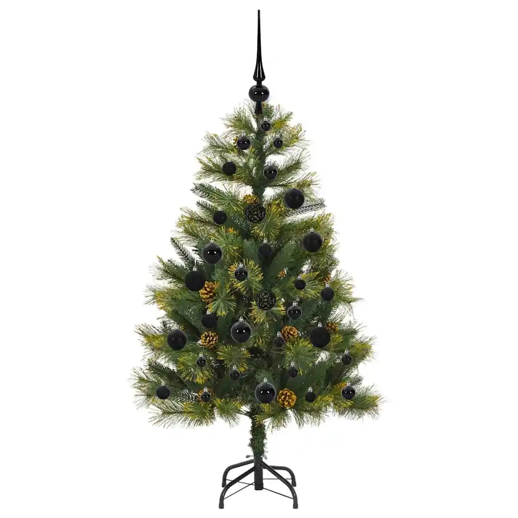 Albero di Natale artificiale pieghevole con coni Verde 120 cm 3395072
