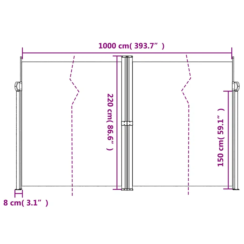 Tenda da Sole Laterale Retrattile Antracite 220x1000 cm 4004778