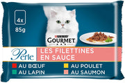 GOURMET PERLE 4 PZ DA 85 GR GUSTO MANZO POLLO SALMONE E CONIGLIO
