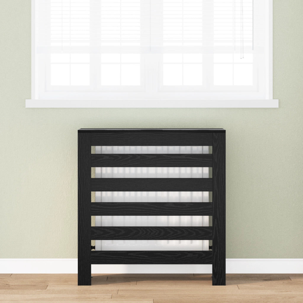 Copertura Radiatore Rovere Nero 78x20x82 cm Legno Ingegnerizzato