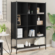 Libreria-Scaffale per Libri-Mobile di Stoccaggio Nera 102x30x141,5 cm in Legno Multistrato