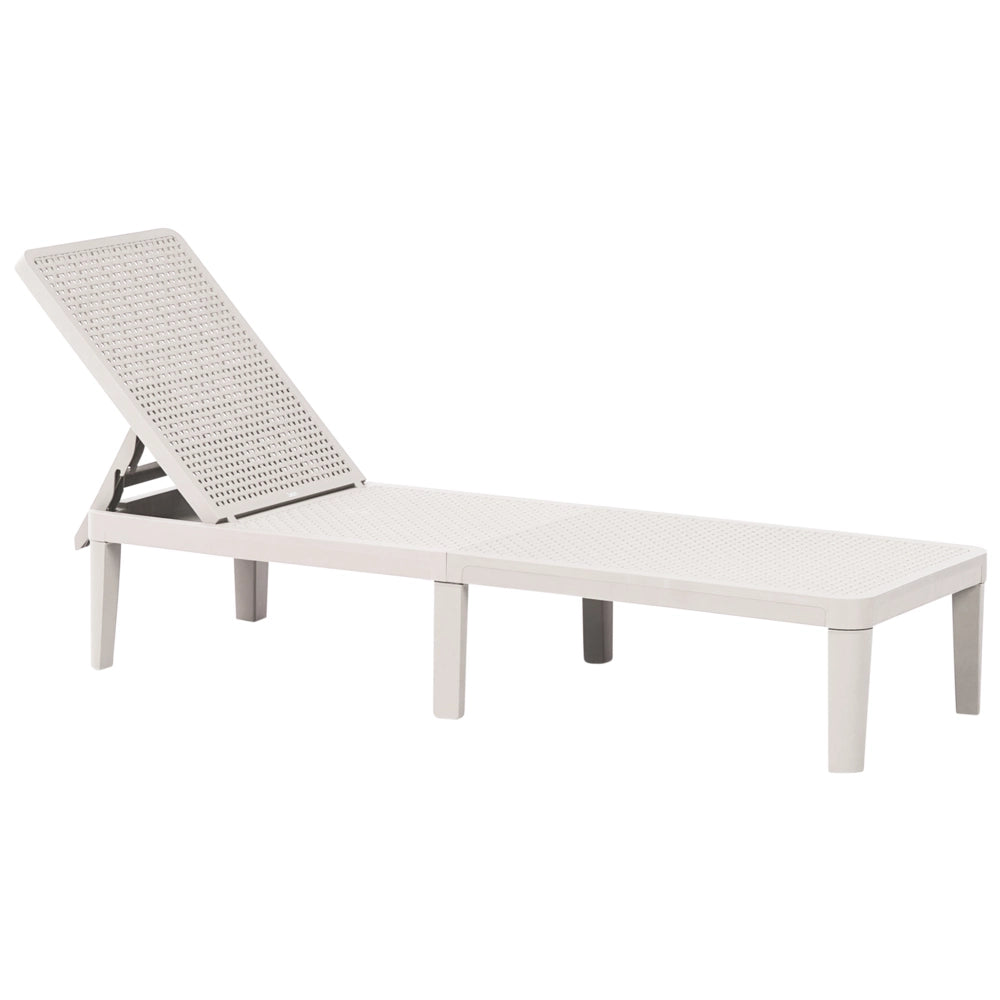 Sdraio da giardino grigio chiaro Materiale sintetico Reclinabile Moderno Schienale regolabile Resistente alla ruggine Senza braccioli