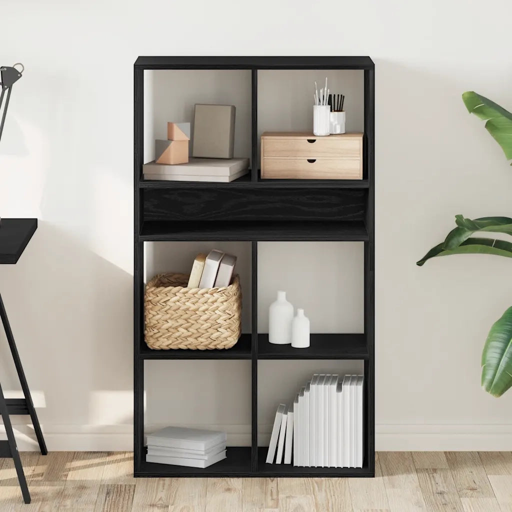 Libreria Nera 66x31x112 cm in Legno Multistrato 860302