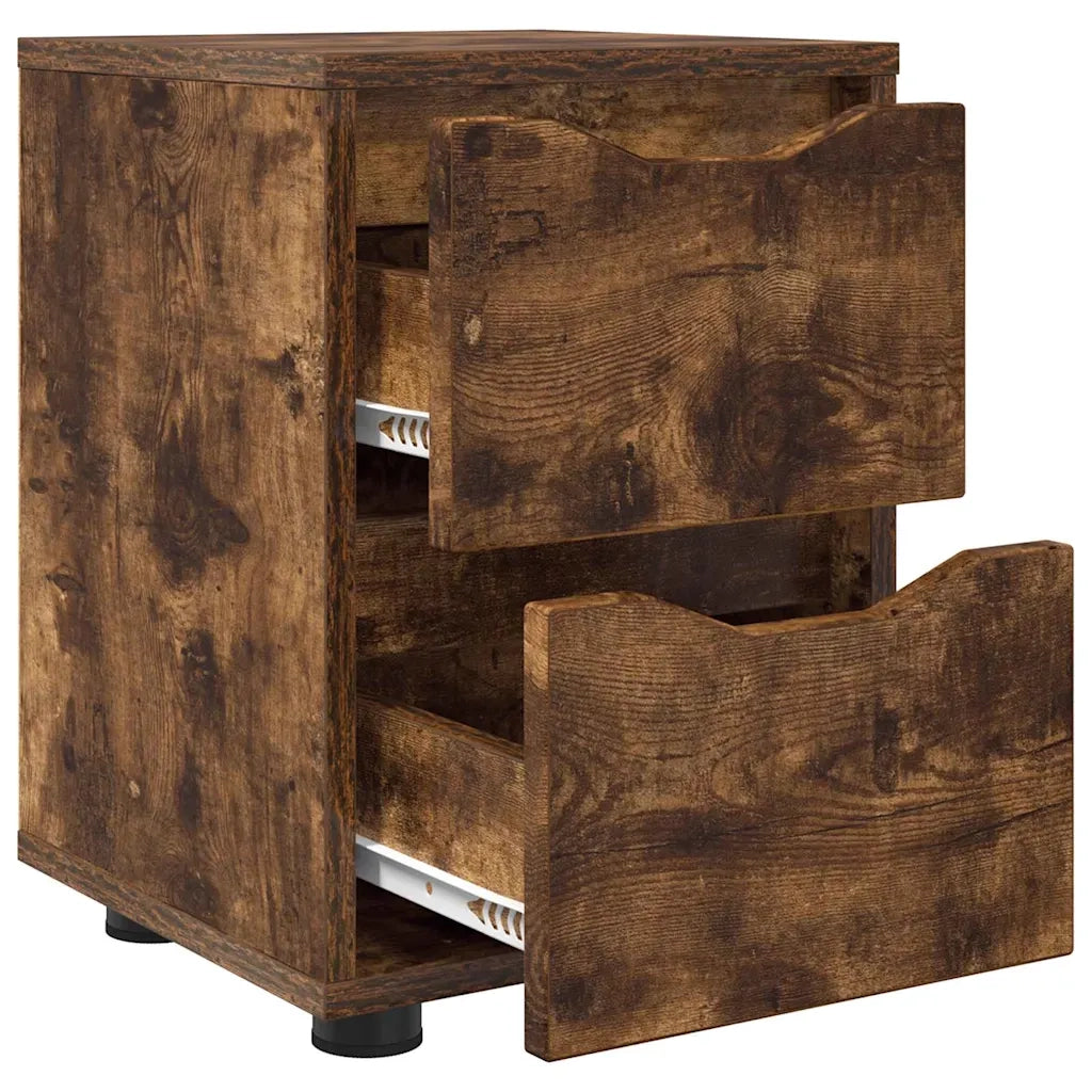 Comodini 2 pcs Rovere fumé 30,5 x 30 x 43 cm Legno multistrato