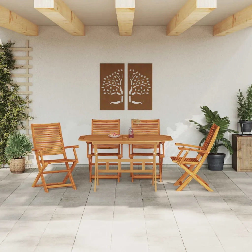 Set da Pranzo per Giardino 5 pcs Marrone 3375712