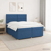 Letto box spring con materasso Blu 200 x 200 cm Tessuto 3455440