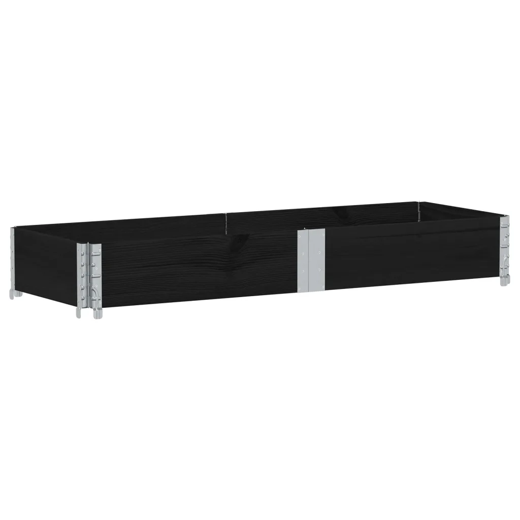 vidaXL Fioriera da Giardino Nera 150x50 cm in Legno Massello di Pino