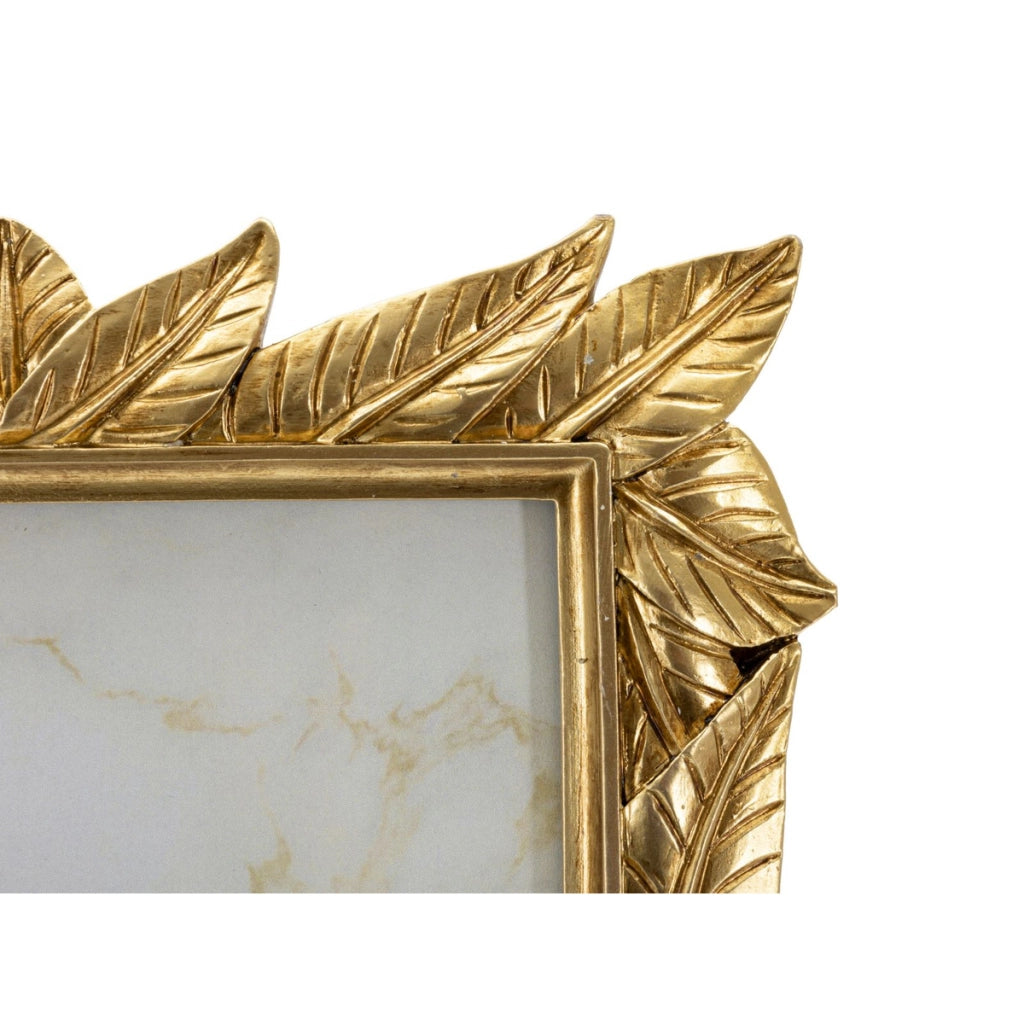Cornice portafoto Laurel oro con decoro a foglie di alloro 15x20 cm