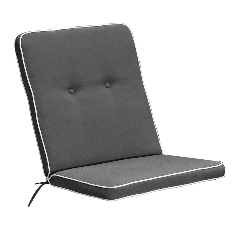 Cuscino da esterno per poltrona bassa, 92x48 cm con bordino Colore: Grigio
