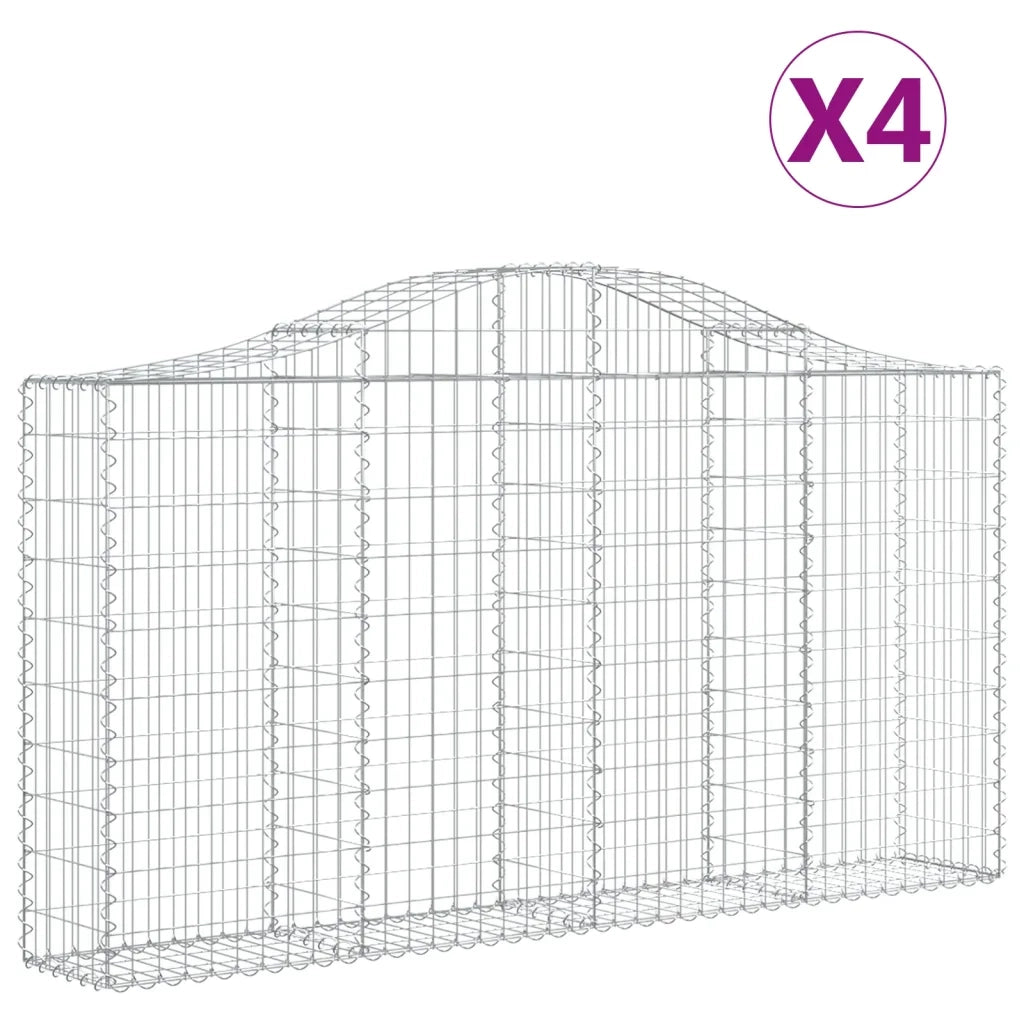 Cesti Gabbioni ad Arco 4 pz 200x30x100/120 cm Ferro Zincato 3145432