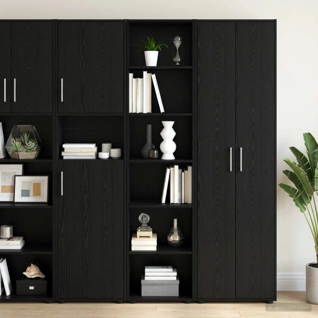 Credenza Rovere Nero 45 x 41 x 185 cm Legno ingegnerizzato 3443783
