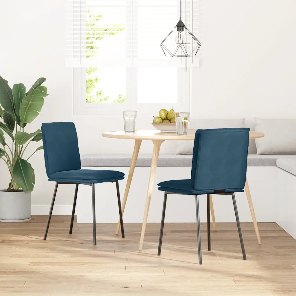 Sedie da Pranzo 2 pz Blu in Velluto