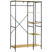 Appendiabiti con ripiani e scaffale ¨C zephmum ¨C 100x46x170,5 cm naturale