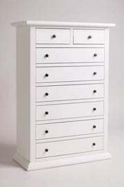 Cassettiera 8 cassetti arte povera legno bianco 87x40x126 - Mobili 2G