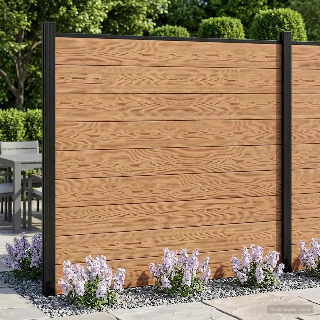 Set di Recinzione 175 x 186 cm WPC e Alluminio Marrone 42039058