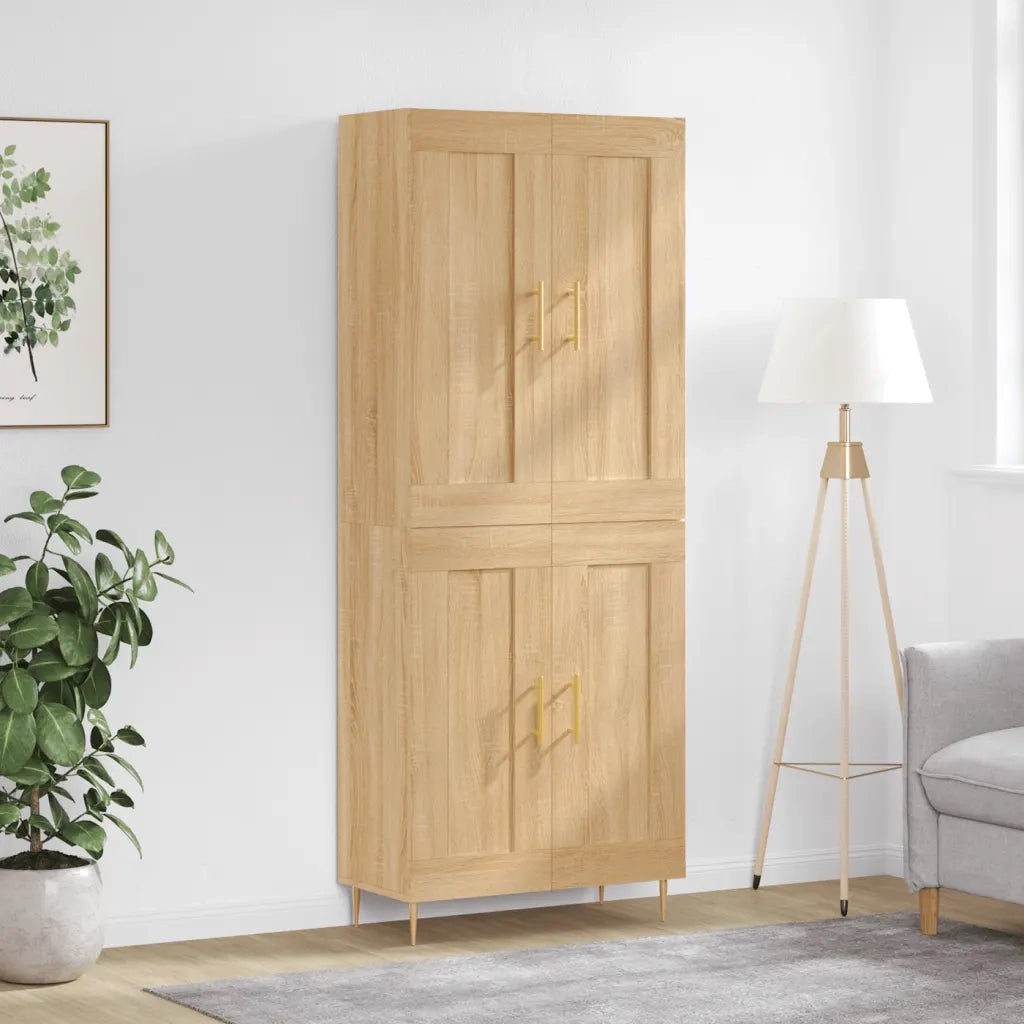 Credenza-Buffet-Armadio da cucina Rovere Sonoma 69,5x34x180 cm in Legno Multistrato 797638