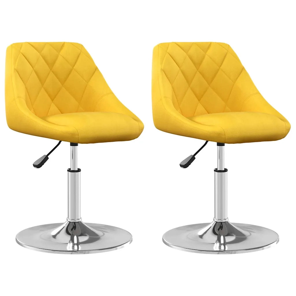 Sedie da Pranzo Girevoli 2 pz Giallo Senape in Velluto 335290