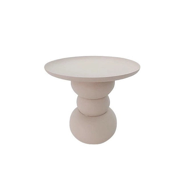 Tavolino Ø 36x34 cm Alka in Acciaio Beige