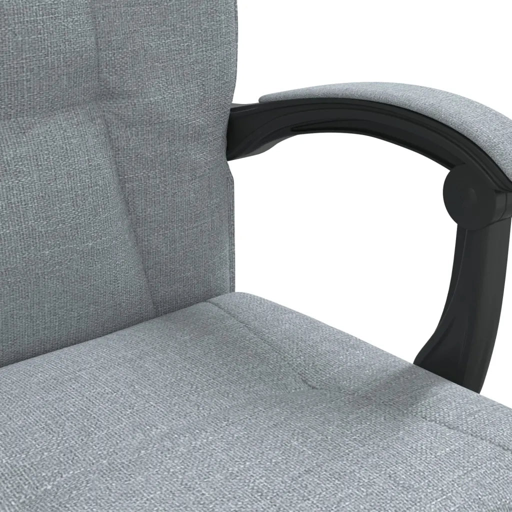 Poltrona | Sedia Relax da Ufficio Reclinabile Grigio Chiaro in Tessuto
