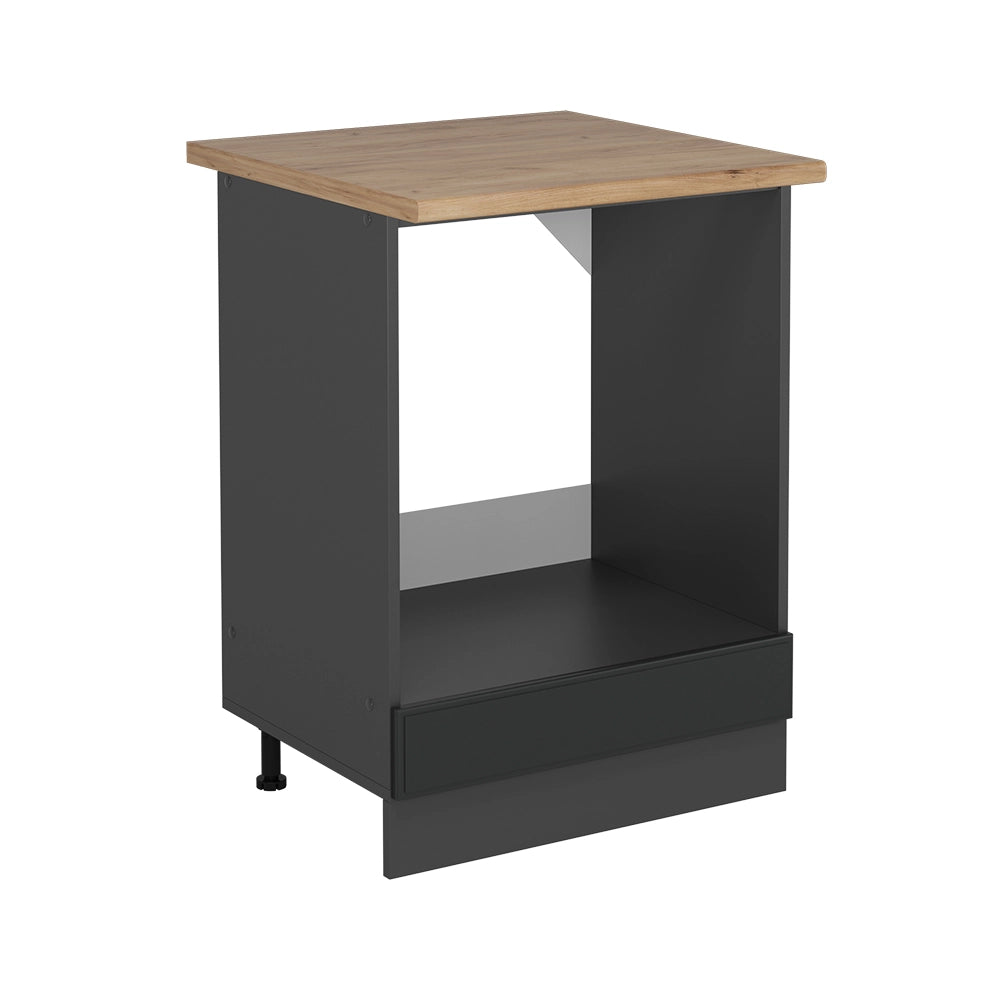 Vicco Mobile per forno da incasso Antracite casa di campagna 60 cm , PL Rovere