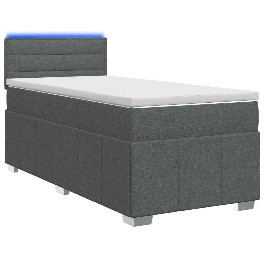 Letto box spring con materasso Grigio Scuro 90 x 200 cm Tessuto 3452580