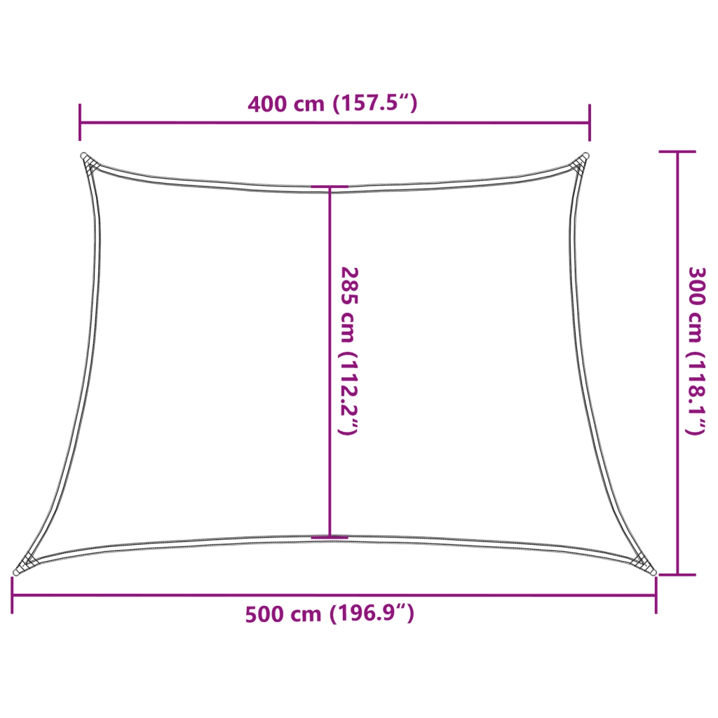 Vela Parasole-Telo Ombra-Vela Ombreggiante 160 g/m2 Beige 4/5x3 m in HDPE