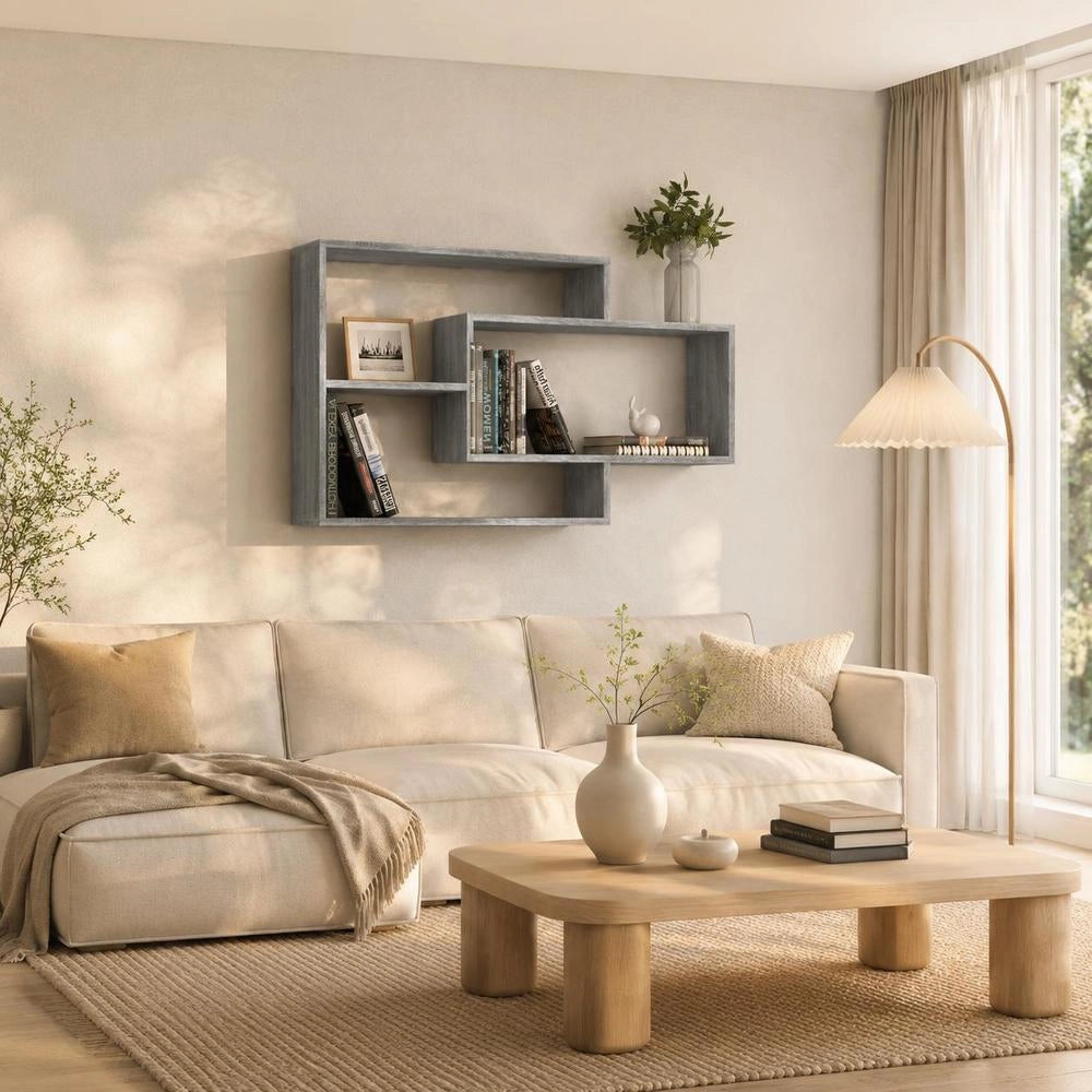 Wall Shelf, Grey Sonoma, 104x20x58.5 Cm, Wood-based Material