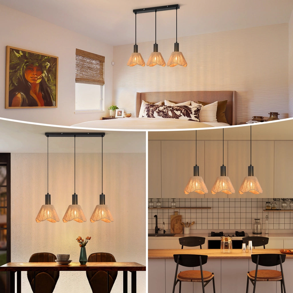 Lampada a sospensione ZMH vintage nera E27 per cucina/camera da letto (lampadina non inclusa)