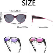 Oversized Occhiali da Sole con Lenti a Cat Eye, Protezione UV400, Compatibili con Occhiali, Adattabili su Occhiali