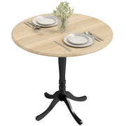Tavolo da pranzo rotondo per 4 persone ¨C zephmum ¨C legno naturale e nero, ?80 cm