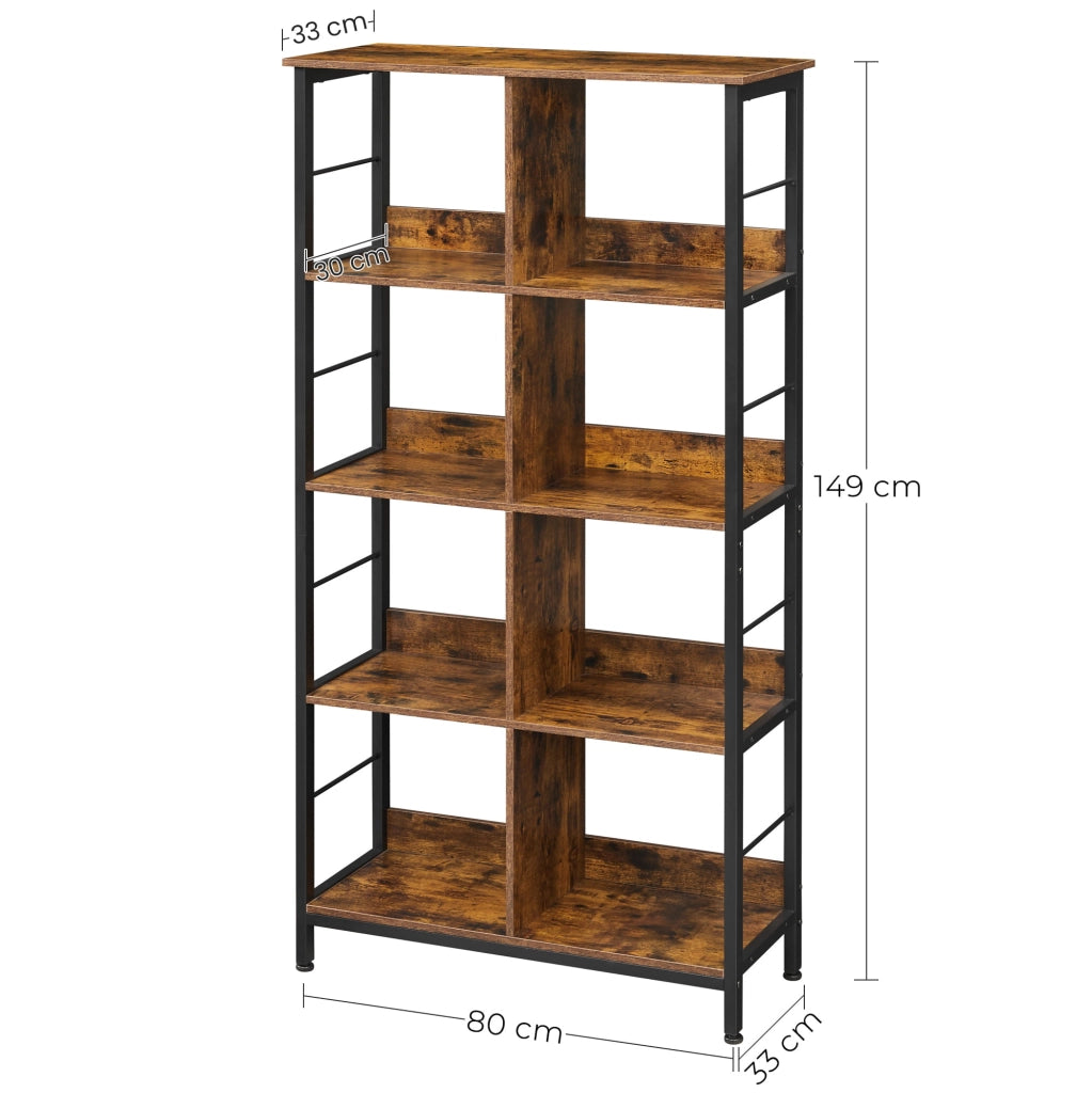 Valora SCAFFALE LIBRERIA Rustico Marrone Metallo per Soggiorno